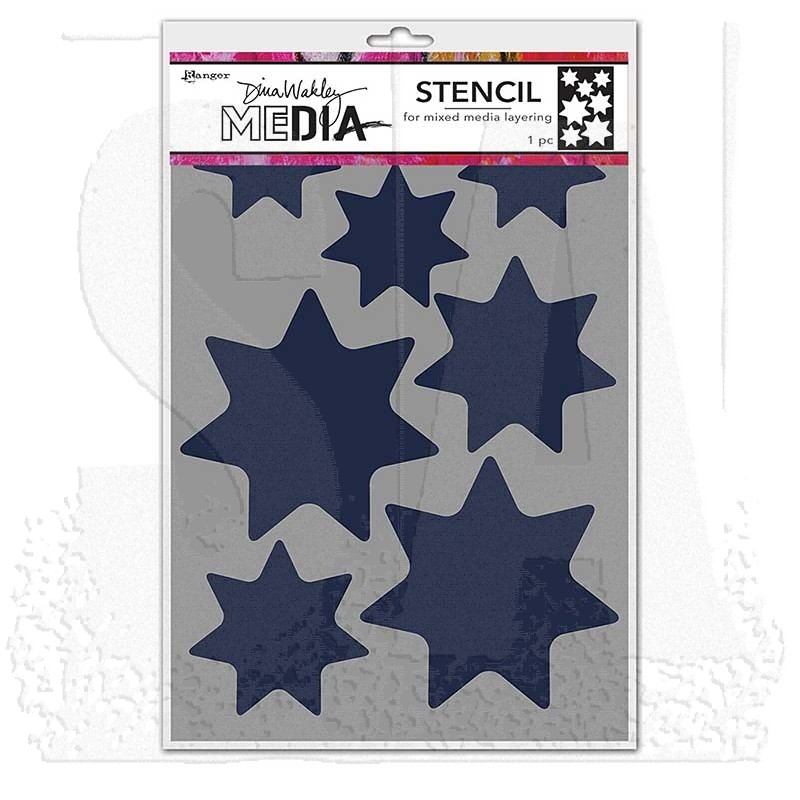 Dina Wakley Media Cling Mount Stamps: Grungy Stars MDR47612