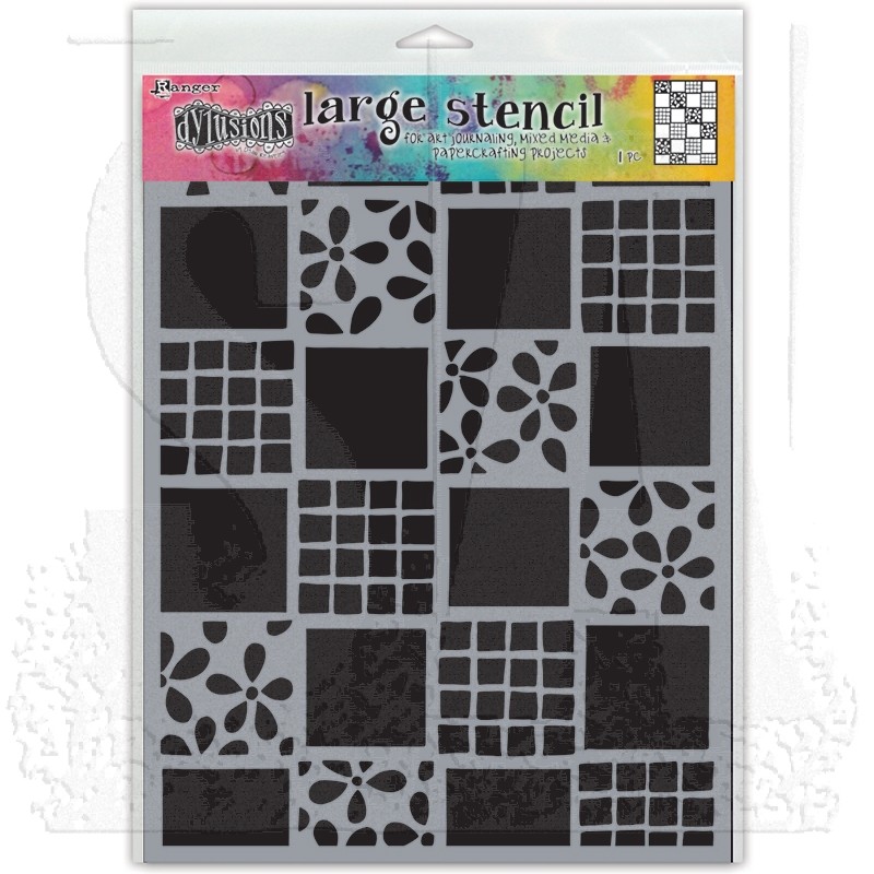 Dylusions Large Stencil Square Dance Dys