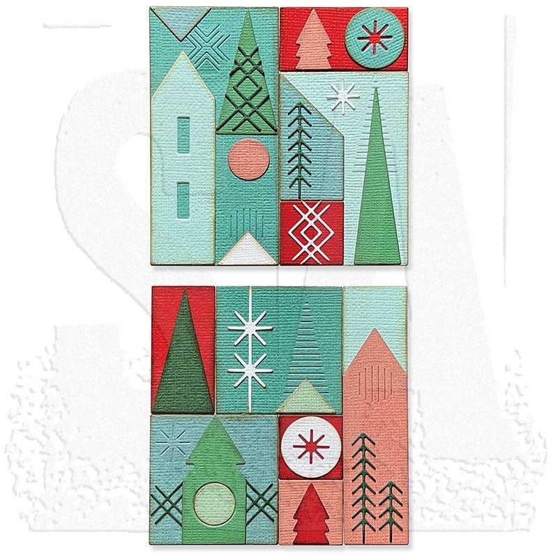 Sizzix Thinlits Die Set: Holiday Blocks - 666335