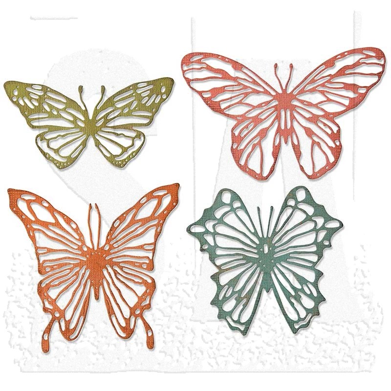 set of four Tim Holtz Sizzix Alterations Embossing Folders