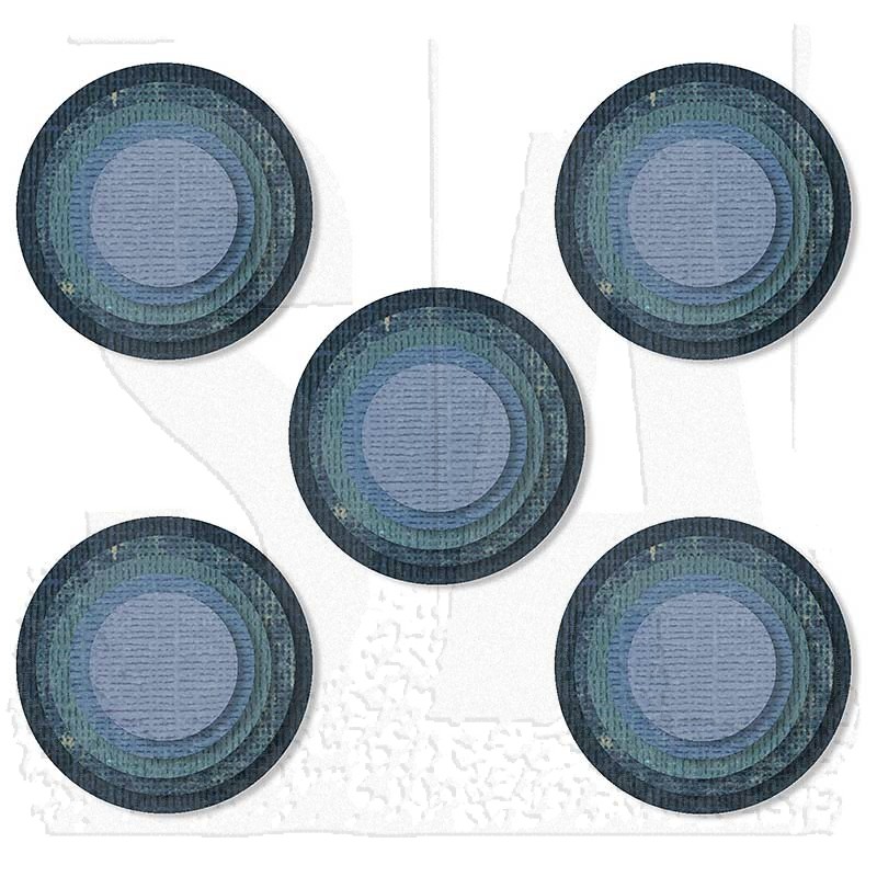 Sizzix Thinlits Die Set: Stacked Tiles, Circles - 664437