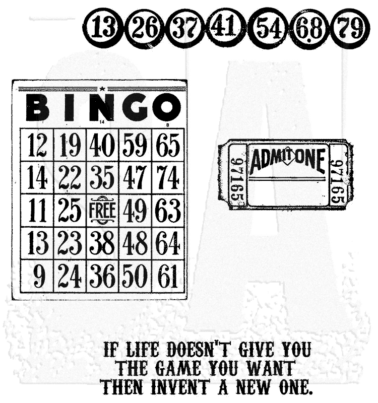 Tim Holtz Cling Mount Stamps: Game of Life CMS036