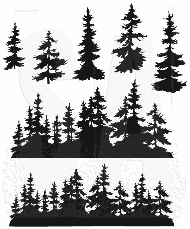 evergreen tree line silhouette