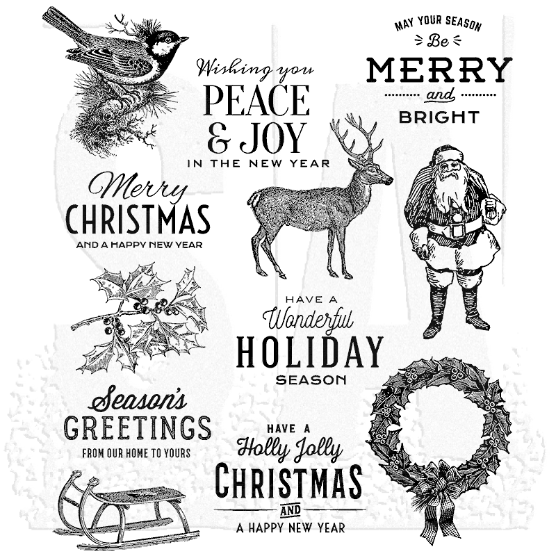 Tim Holtz Cling Mount Stamps - Festive Overlay CMS357