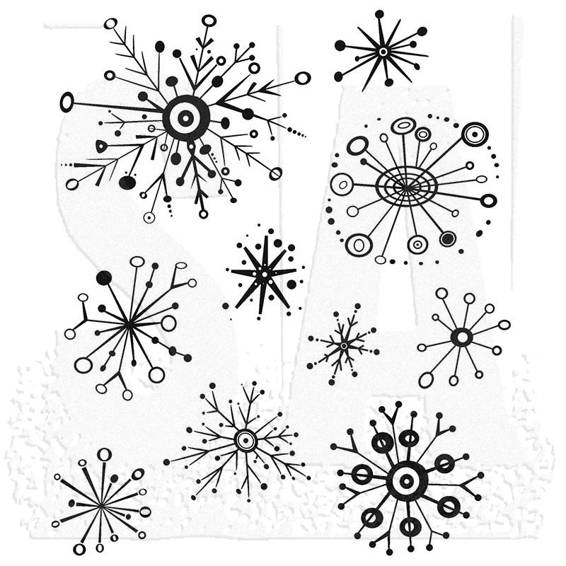 Tim Holtz Cling Mount Stamps - Retro Flakes CMS417