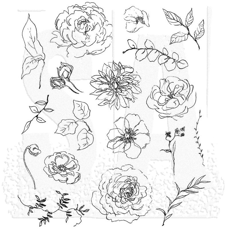 Tim Holtz Cling Mount Stamps: Flower Garden CMS215