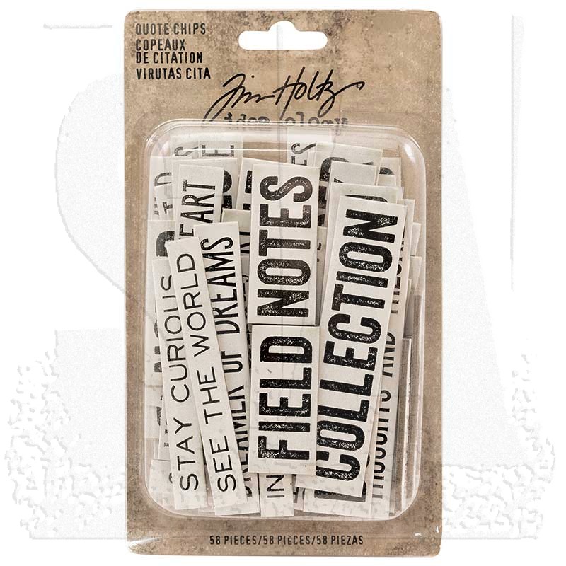 Tim Holtz Idea-ology Chipboard Quote Chips 58pcs Word & Phrases TH93563 