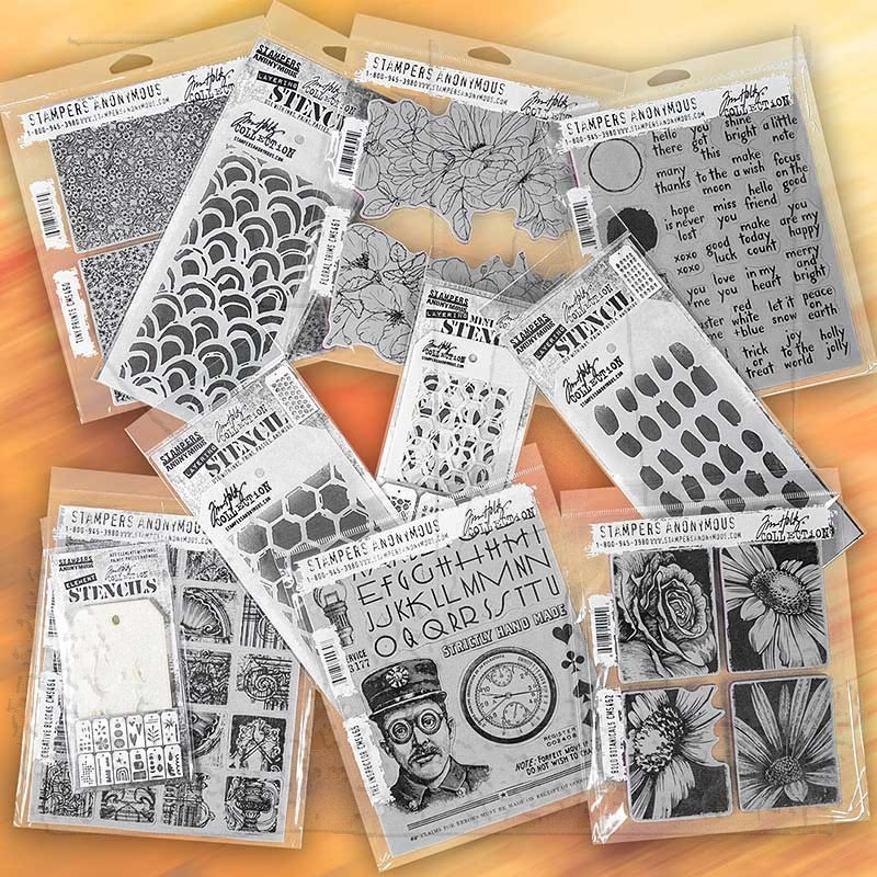 Stampers Anonymous Tim Holtz Christmas 2023 Stencil Bundle