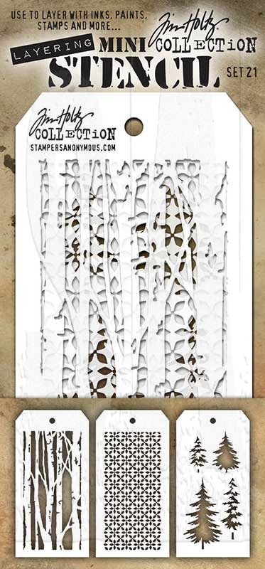 Tim Holtz Mini Layering Stencils, Set #56, by Stampers Anonymous (MTS56)