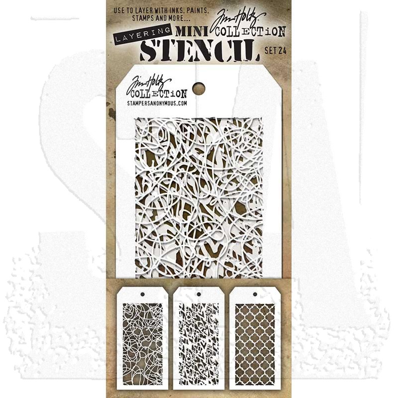 Stampers Anonymous Mini Stencil Set #19 Tim Holtz