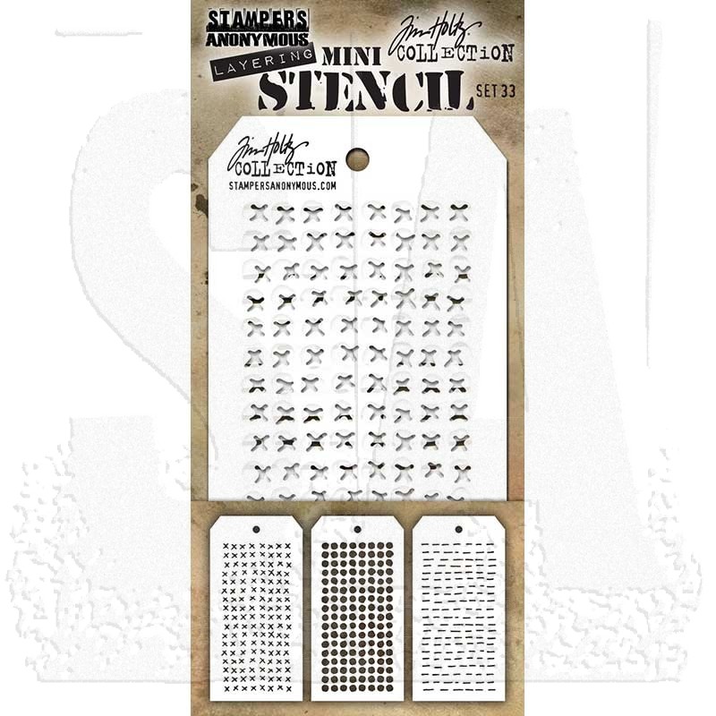 Tim Holtz Mini Layering Stencil ~ SET 2 ~ THMST002 ~ Stampers Anonymous 
