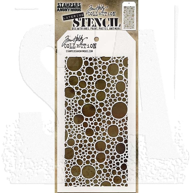 3 Tim Holtz Mixed Media Layered Stencils Set | Ring, Bubble, Dot Pattern |  Templates for Arts, Card Making, Journaling, Scrapbooking | by Stampers