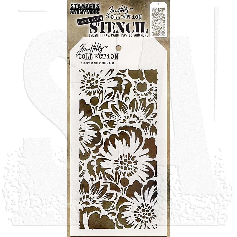 Tim Holtz Layering Stencil Stampers Anonymous Floral Stencils Flowers  Pattern