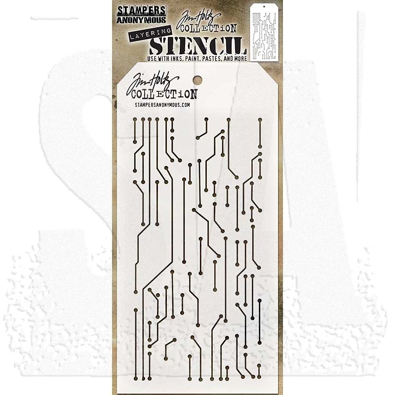 Stampers Anonymous THS061 Tim Holtz Layered Stencil 4.125X8.5-Linen 