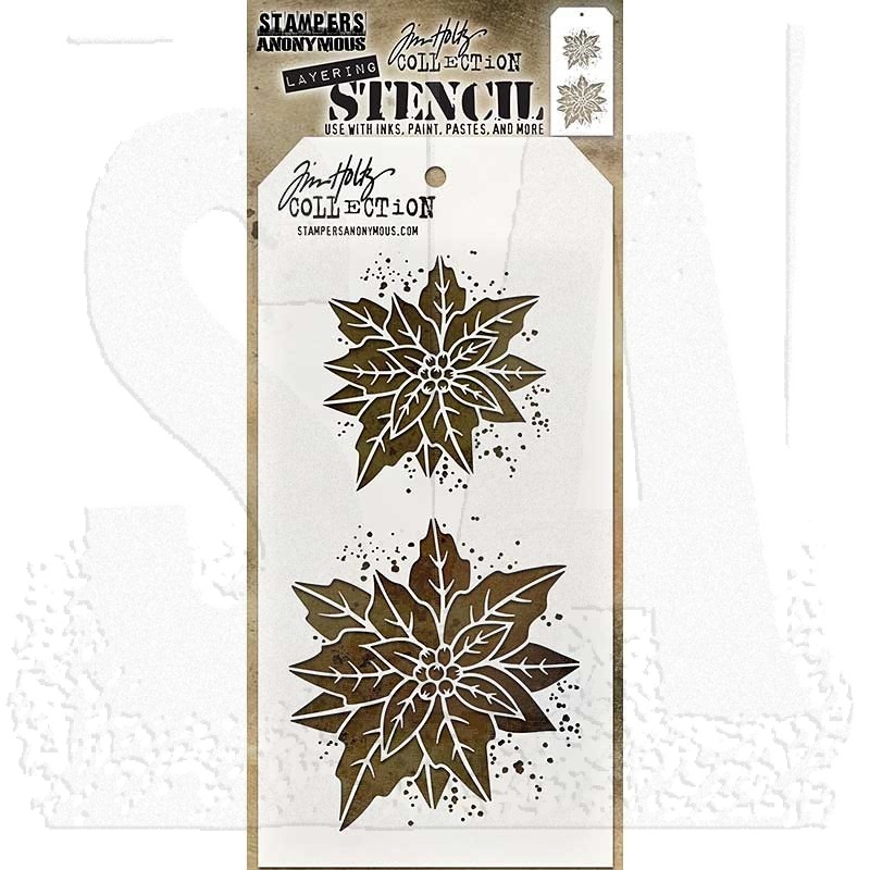 Tim Holtz Stampers Anonymous - Poinsettia Stencil