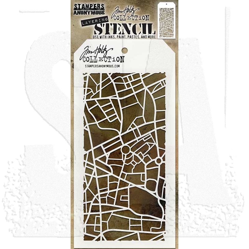 Stampers Anonymous Tim Holtz Metropolis Layering Stencil