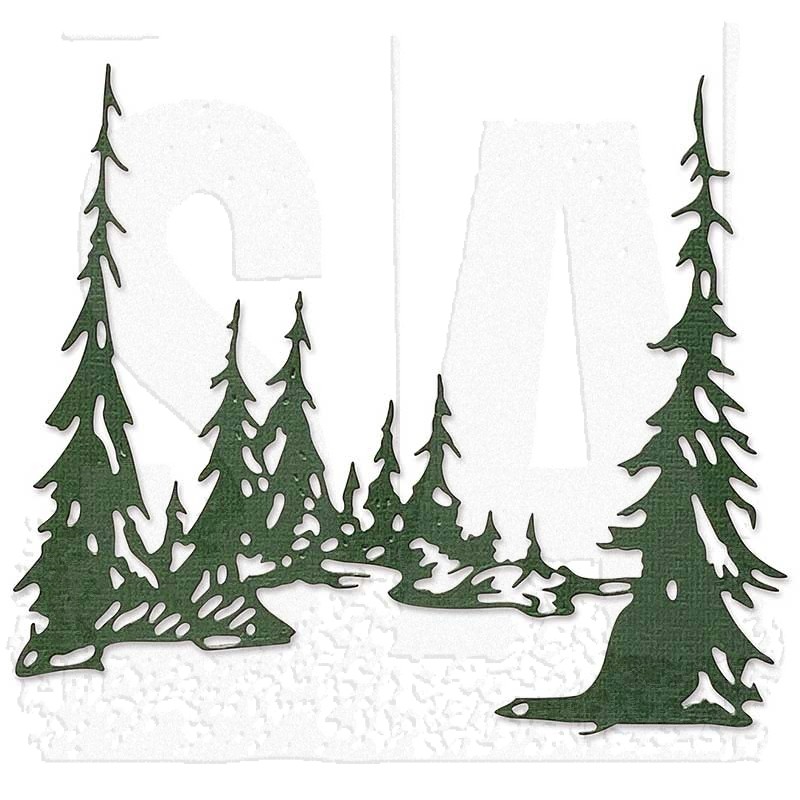 Pine Tree Rubber Stamp for Card Making, Pine Tree Silhouette for Christmas  Decoration 