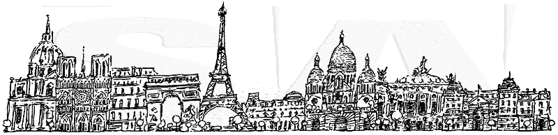 Tim Holtz Wood Mounted Stamp Paris Cityscape U4 2598