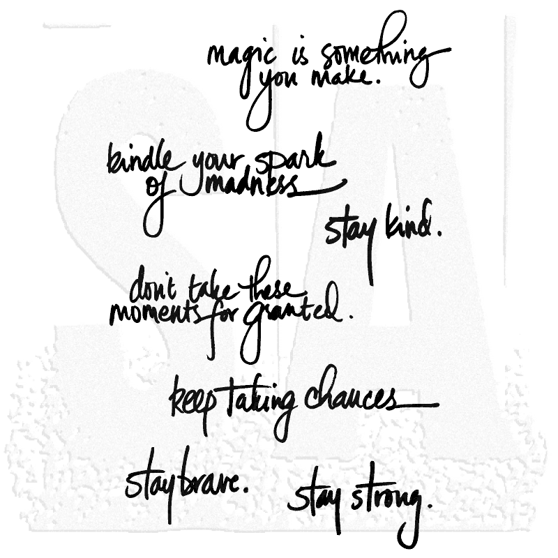 Handwritten Quotes Ranger Dina Wakley Media Cling Stamps 6 by 9-Inch 