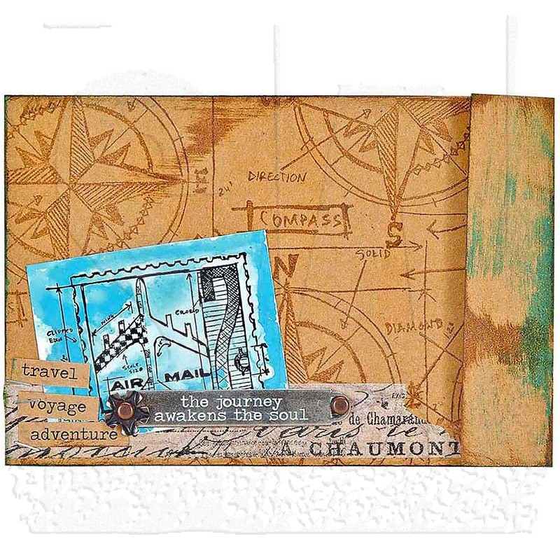 Stampers Anonymous/Tim Holtz - Cling Mount Stamp Set - Travel Blueprint -  CMS148