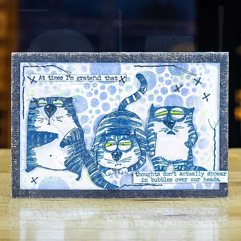 Stampers Anon Cling RBBR-Juego de Sellos talla única Tim Holtz Gato Snarky