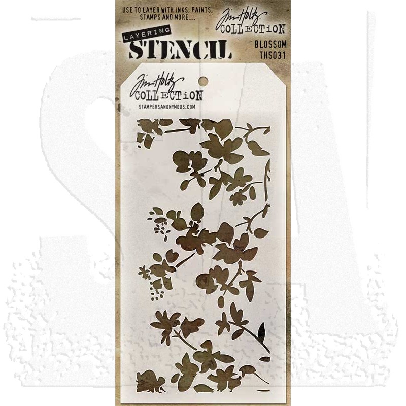 Layering Stencil Wildflower Floral Tim Holtz Stampers Anonymous