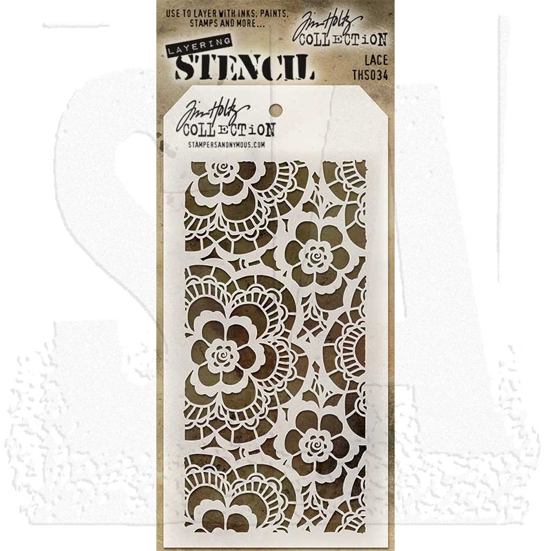 Tim Holtz Layering Stencil ~ LACE ~ THS034 ~ Stampers Anonymous 