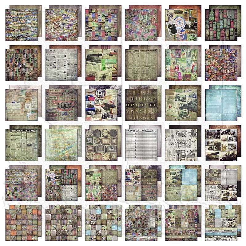  Wallflower Paper Stash by Tim Holtz Idea-ology, 36 Sheets,  Double-Sided Cardstock, Various Sizes, Multicolored, TH93110