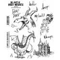 Brett Weldele Cling Mount Stamps - The Derpy Dragon BWC018