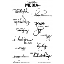 Dina Wakley Media Cling Mount Stamps: Just What To Say MDR50391