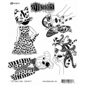 Dylusions Cling Mount Stamps - The Fancy Four DYR48473