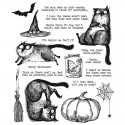 Tim Holtz Cling Mount Stamps - Snarky Cat Halloween CMS407