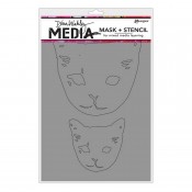 Dina Wakley Media Mask + Stencil: Cat Head MDS65012