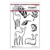 Dina Wakley Media Cling Mount Stamps: Fawns MDR87786