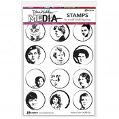 Dina Wakley Cling Mount Stamps: Pocket Circles MDR83221