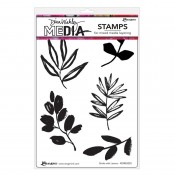 Dina Wakley Media Cling Mount Stamps: Sticks With Leaves - MDR83252