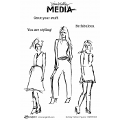 Dina Wakley Media Cling Mount Stamps: Scribbly Fashion Figures - MDR47643