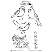 Dina Wakley Media Cling Mount Stamps: Scribbly Bird Cousins MDR58403
