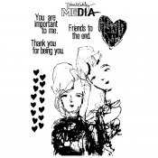 Dina Wakley Media Cling Mount Stamps: Friends to the End MDR60987