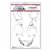 Dina Wakley Media Cling Mount Stamps: Nested Birds MDR77824