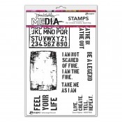 Dina Wakley Media Cling Mount Stamps: Stencil Alphas MDR77855