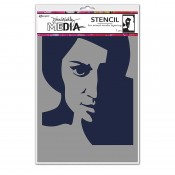 Dina Wakley Media Stencil: Pensive Face MDS74861