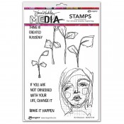 Dina Wakley Media Cling Mount Stamps: Be Obsessed MDR77749