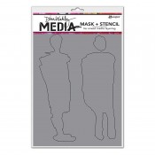 Dina Wakley Media Stencil: Giant Funky Silhouettes - MDS60611