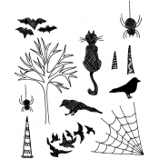 Dylusions Cling Mount Stamps - Bits and Bats DYR34414