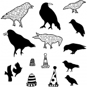 Dylusions Cling Mount Stamps - Birds on a Wire DYR34506