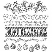 Dylusions Cling Mount Stamps: Christmas Borders DYR35824