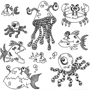 Dylusions Cling Mount Stamps - Under the Sea DYR37781