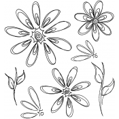 Dylusions Cling Mount Stamps - Fancy Florals DYR40941