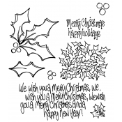 Dylusions Cling Mount Stamps - Holly Days DYR44949